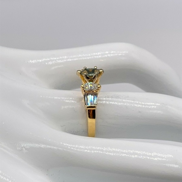 YELLOW GOLD MARQUISE ALEXANDRITE DIAMOND RING - Picture 3 of 5